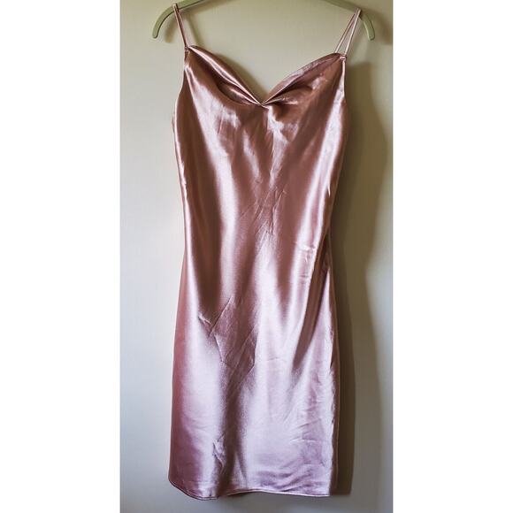 Birdy Grey Dresses & Skirts - Birdy Grey Women's Lisa Satin Midi Slip Dress Formal Soft Pink Rose Size S